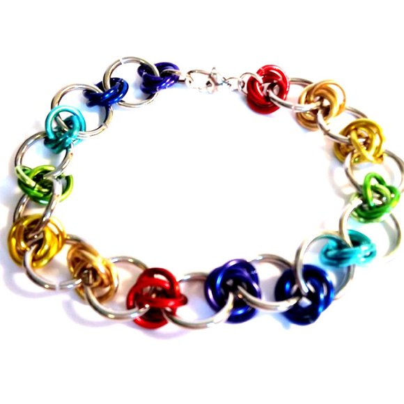 Gay Pride Chainmail Bracelet - Picture 4 of 5